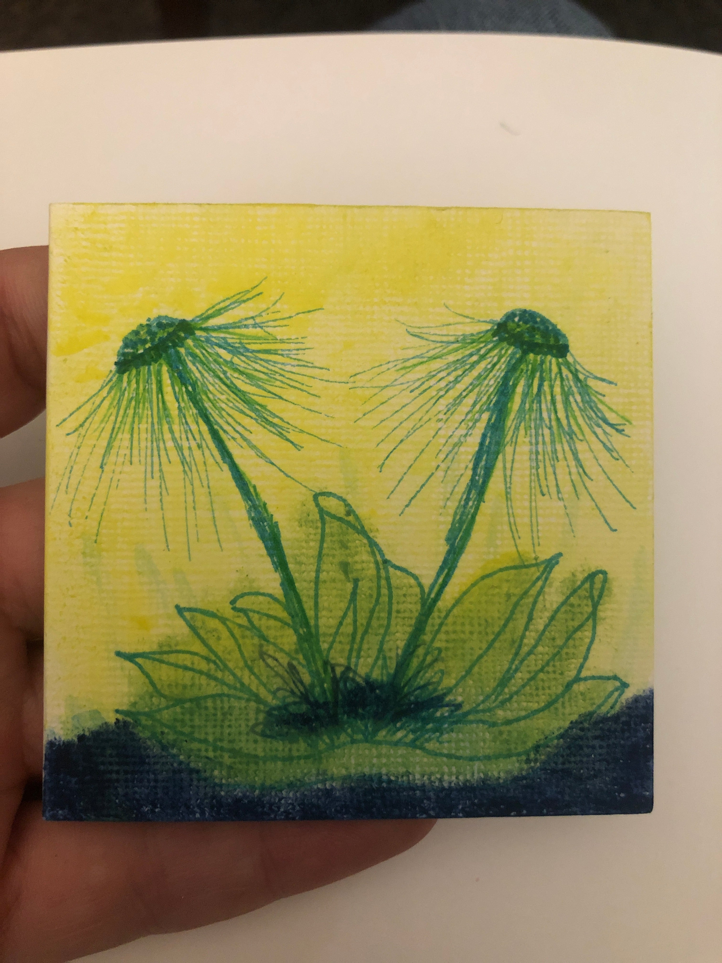 #046- Two Floral Lillypad Leaners