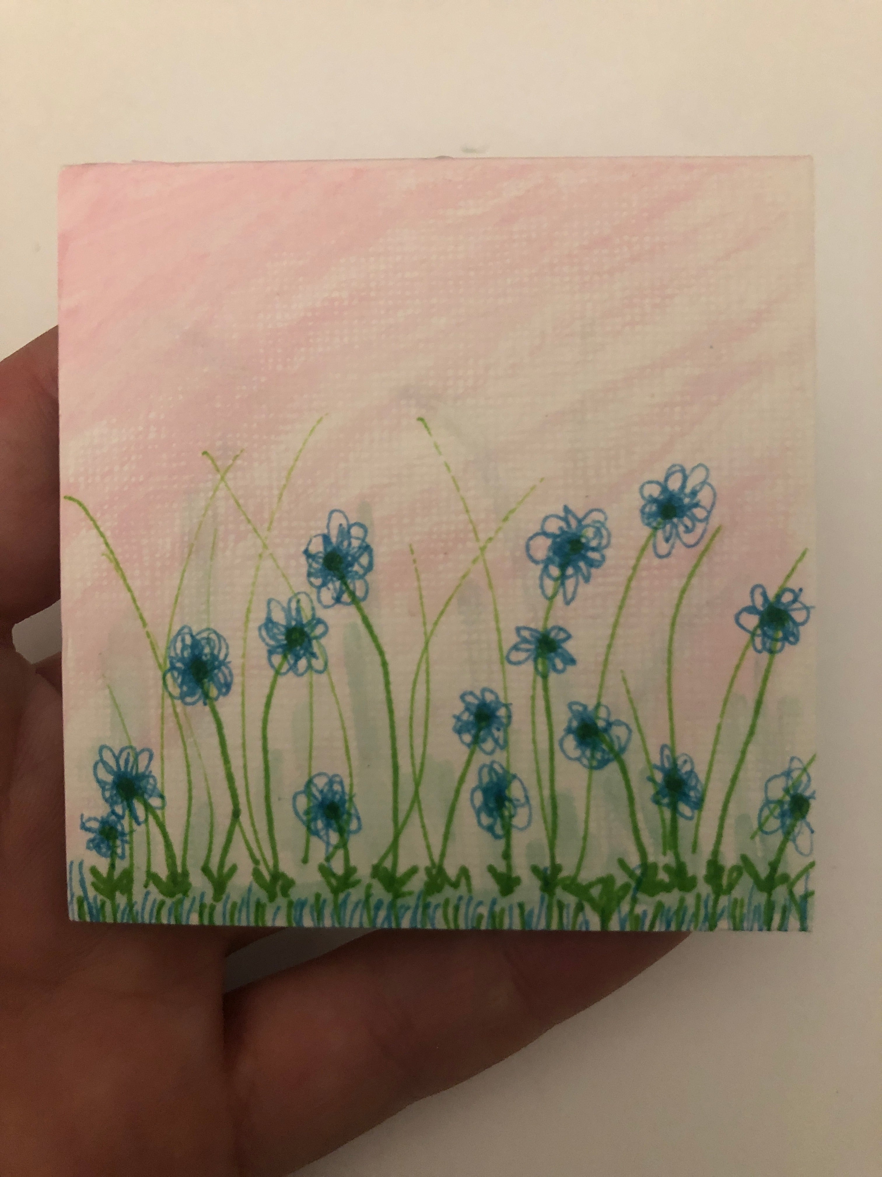 #041-Fifteen Violets in the Pink Sky