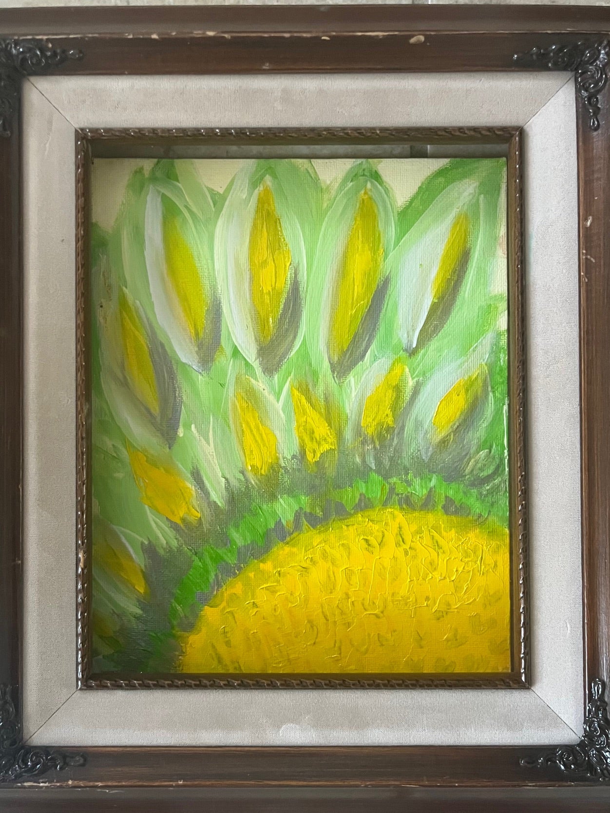 #335 - Bright Yellow Green Sunflower (Original, In Development)