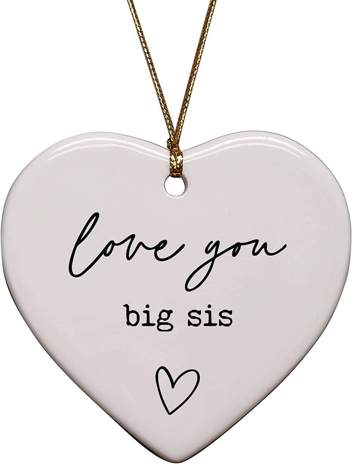 Love You Big Sis Heart Ornament