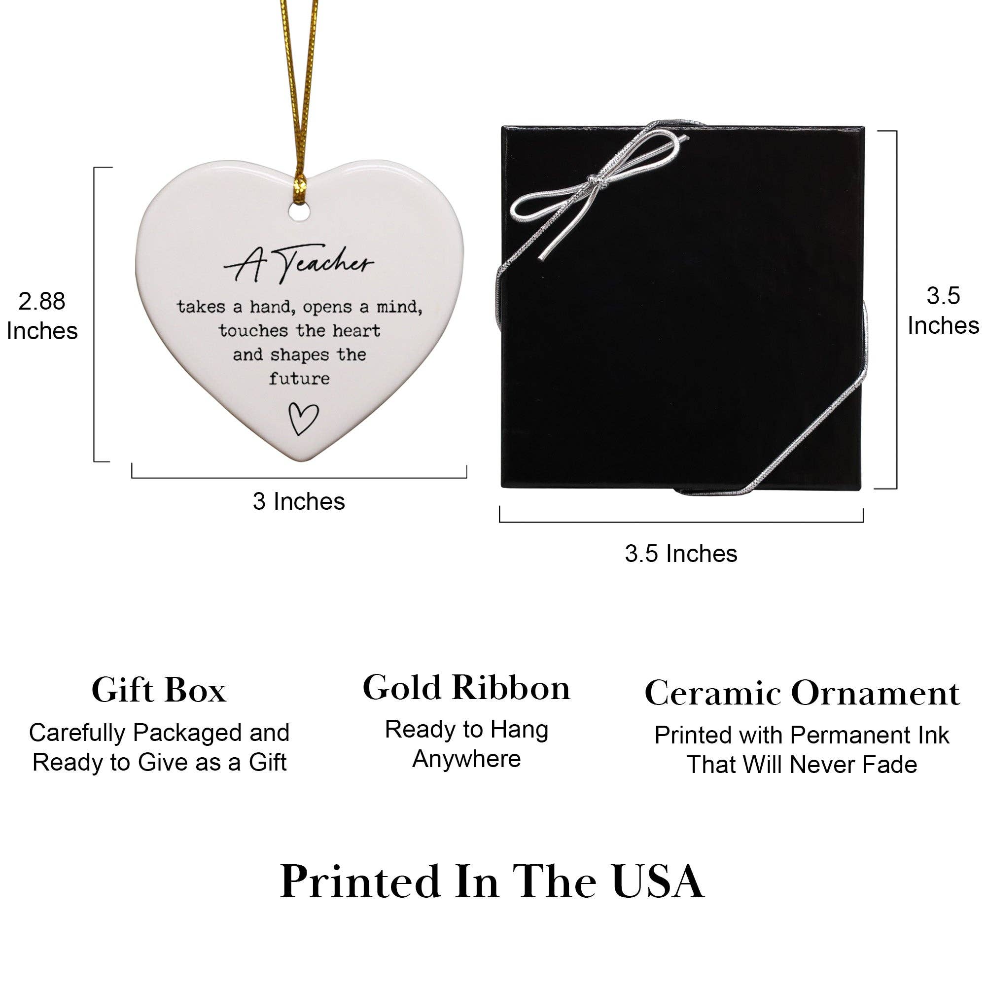 A Teacher Takes A Hand, Opens A Mind, Touches The Heart Keepsake Ornament
