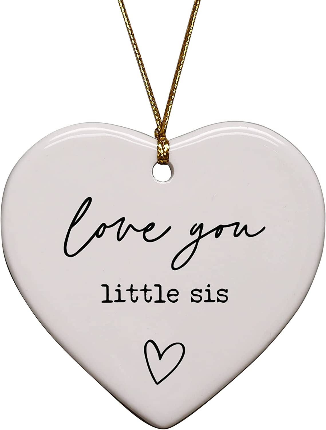 Love You Little Sis Heart Ornament