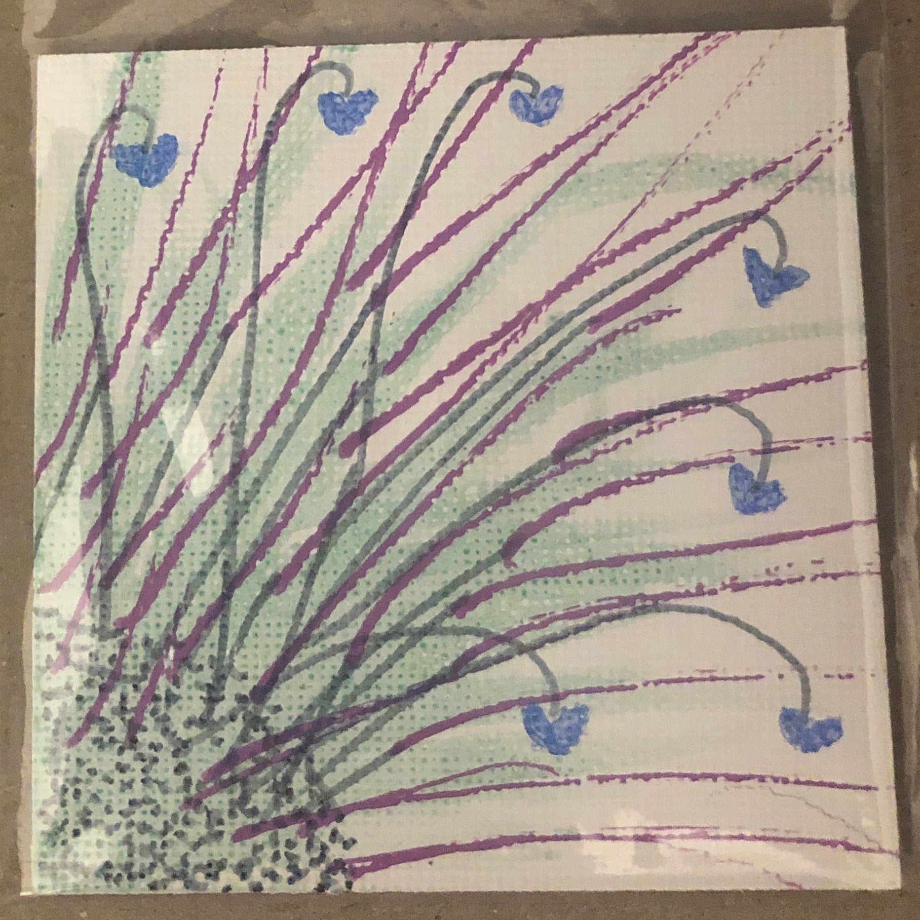 #101-Seven Droopy Blue Hearts