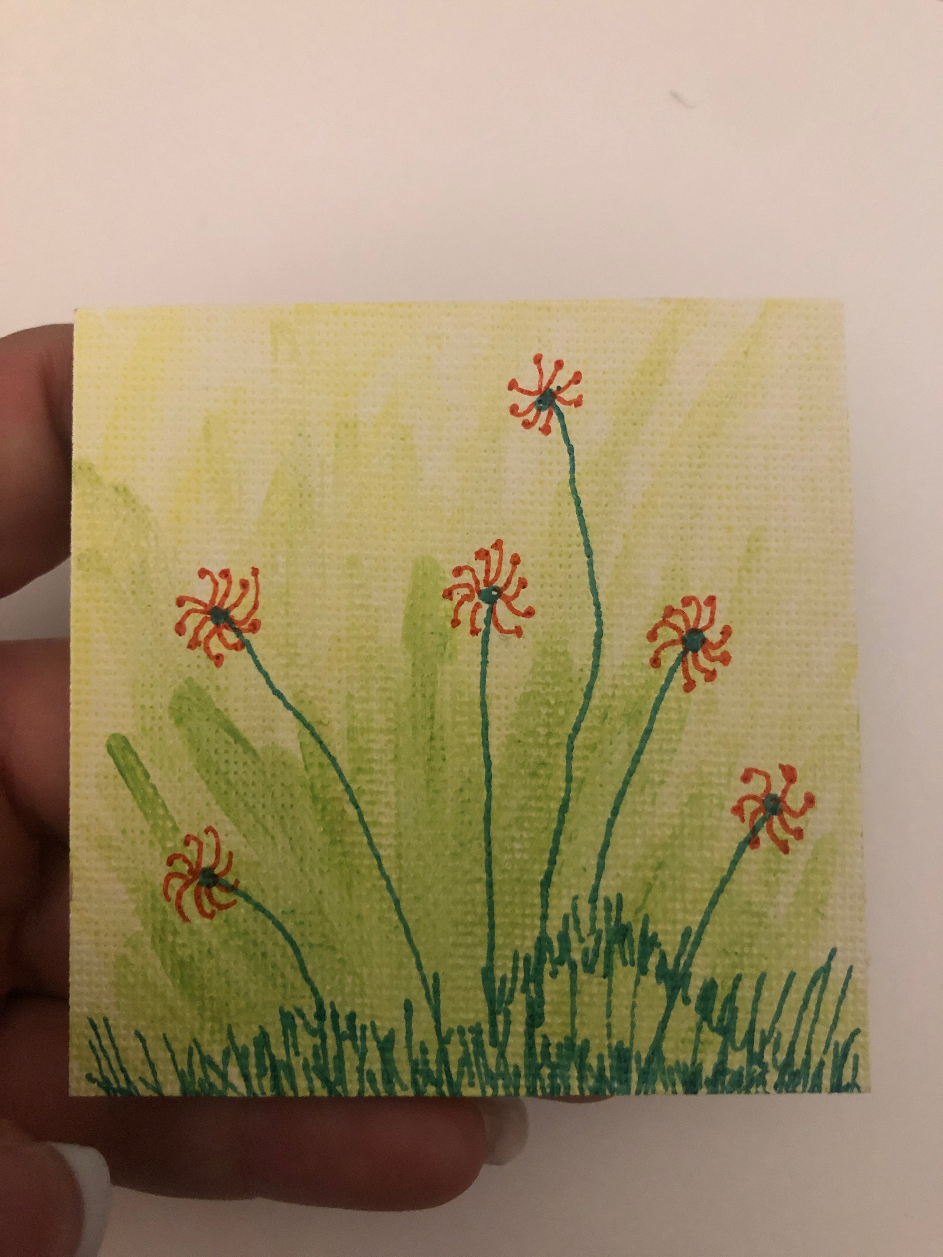 #047-Six Striking Red Pinwheel Flowers