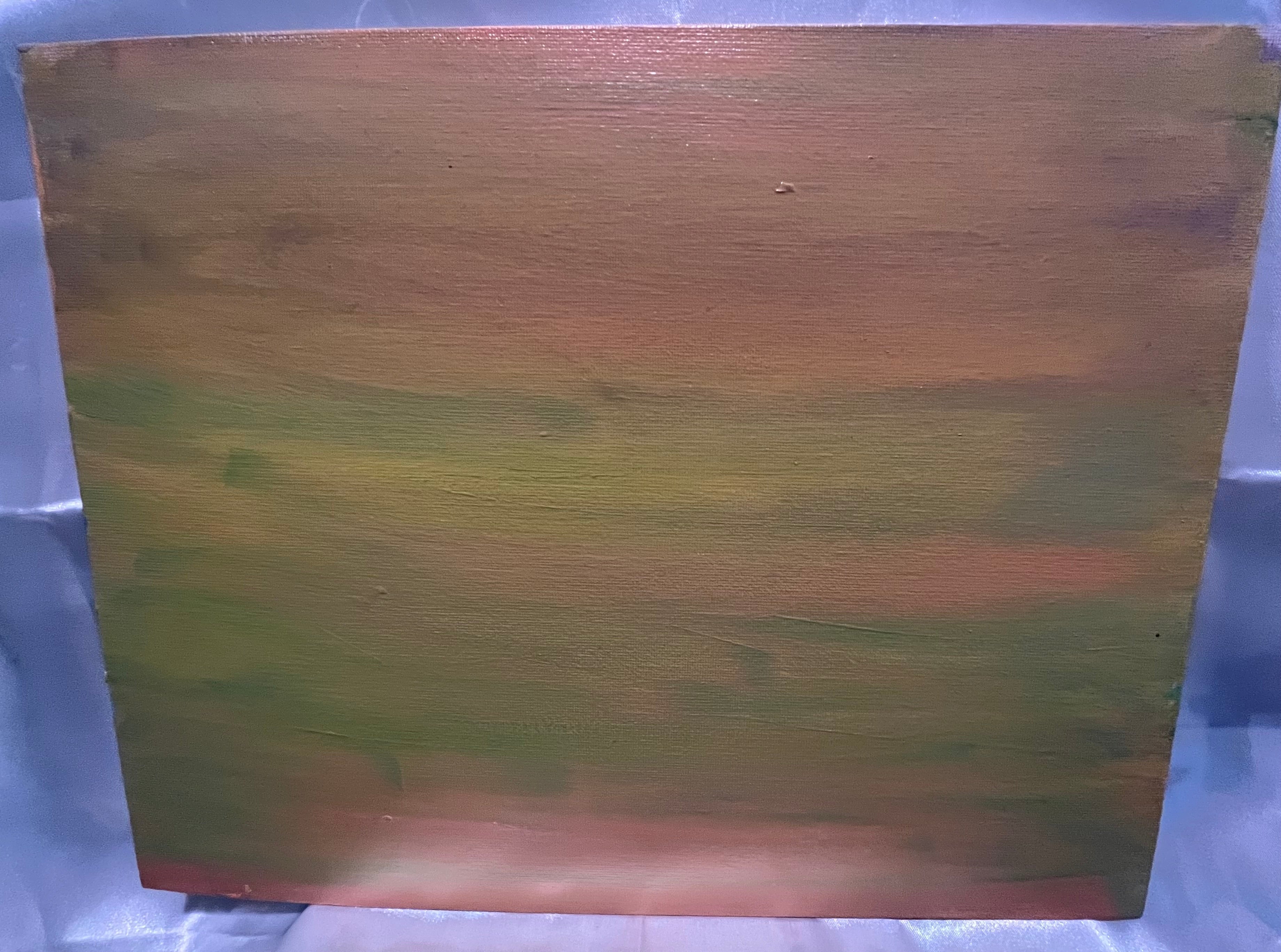 #313- Green Field in A Peach Haze