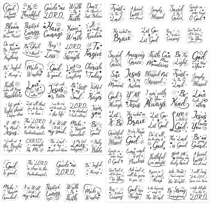 Bible Verse Christian Stickers, multiple/various sizes